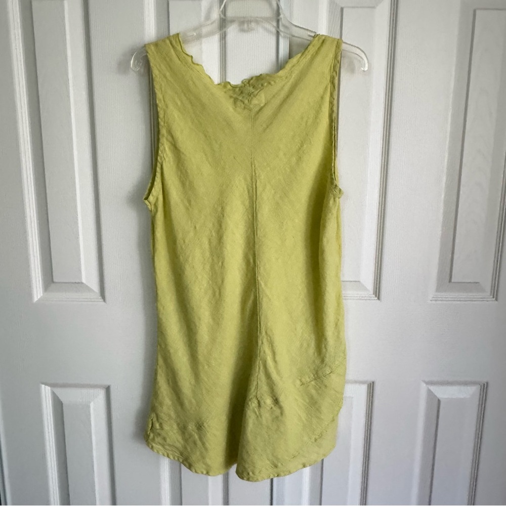 Flax Women's Light Green Linen Sleeveless Dress Size L - Picture 4 of 10